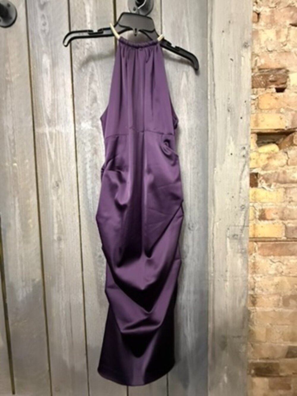 Satin halter dress by Cachè